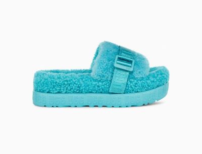 UGG Fluffita Womens Platforms Slides Clear Water/ Turquoise - AU 603WG